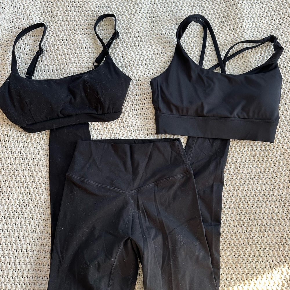 Women's Vitality Black Leggings and Sports Bra Set